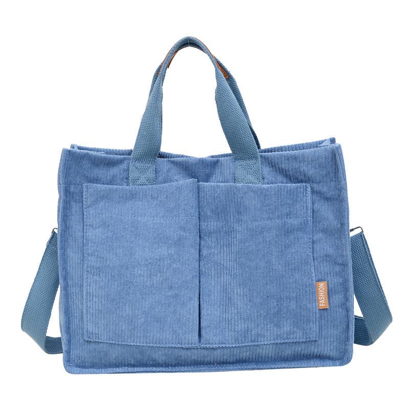 Trendy Japanese Large Capacity Fall New Student Sling Bag Stylish Tote Bag In Black Beige Khaki And Blue