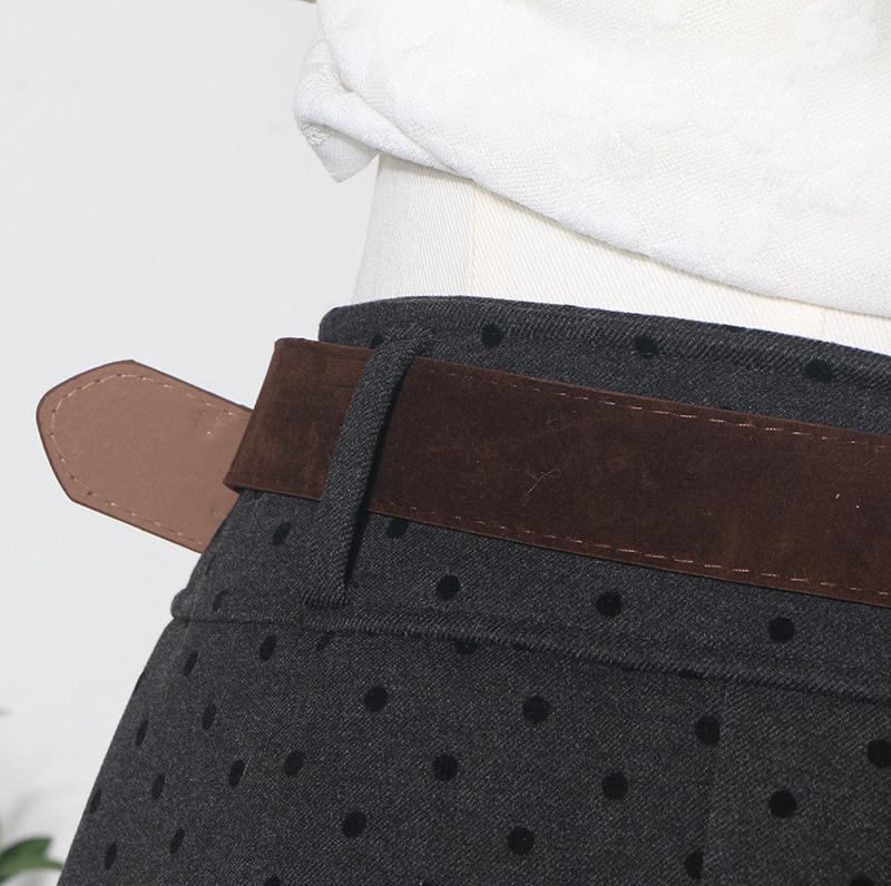 Polka Dot High-Waist Wool-Blend A-Line Mini Skirt for Women