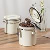 Stainless Steel Airtight Coffee Bean Storage Jar with Breathing Valve & Spoon