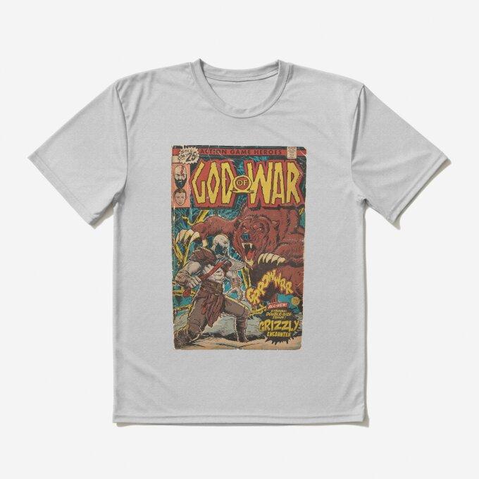 God of War Ragnarök Bear Fight Art TShirt for Men and Women Summer Pure Cotton Clothing Fashion Casual Short Sleeved Tshirt