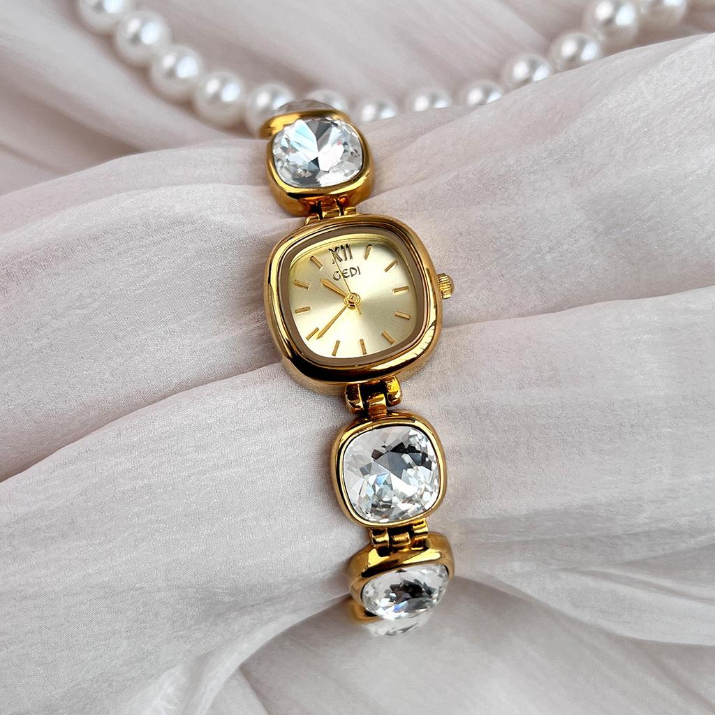Watch Women'S Light Luxury Niche Diamond-Encrusted Chain Belt Exquisite Fashion Small High-End Quartz Watch