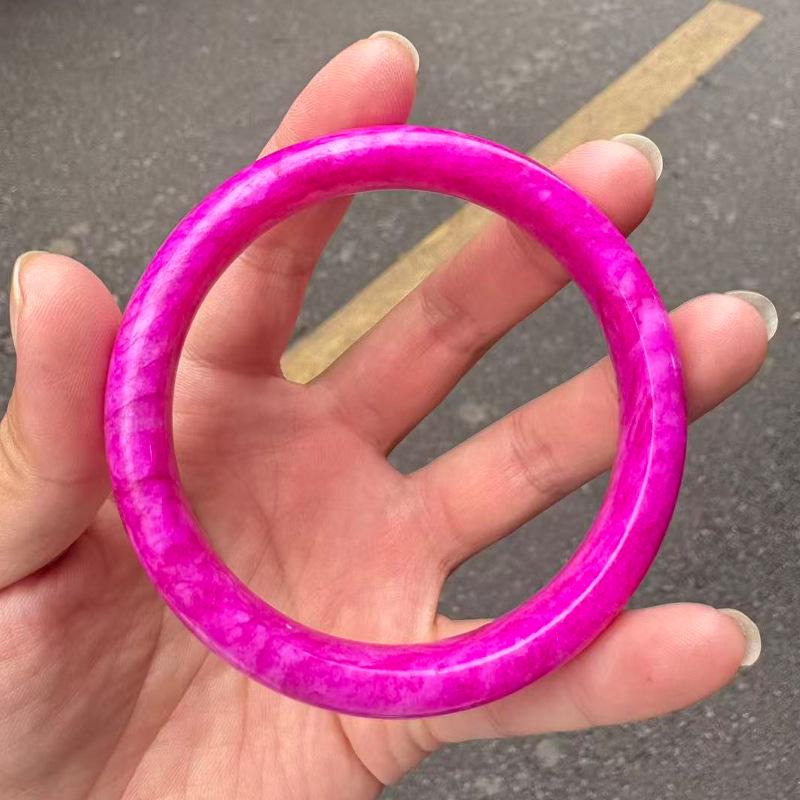Pink Peach Jade & Purple Sugilite Women's Bangle - Jade Craftsman Live Stream Special