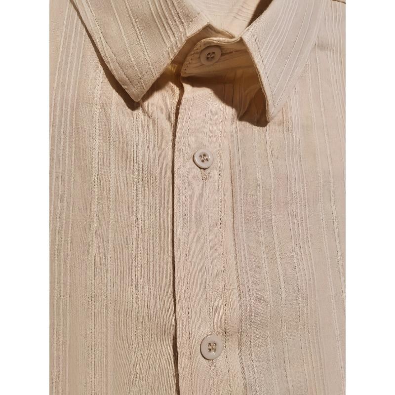 Men's Striped Jacquard Long Sleeve Shirt, Slim Fit Lapel Casual Fall Shirt for Fashion Urban Men