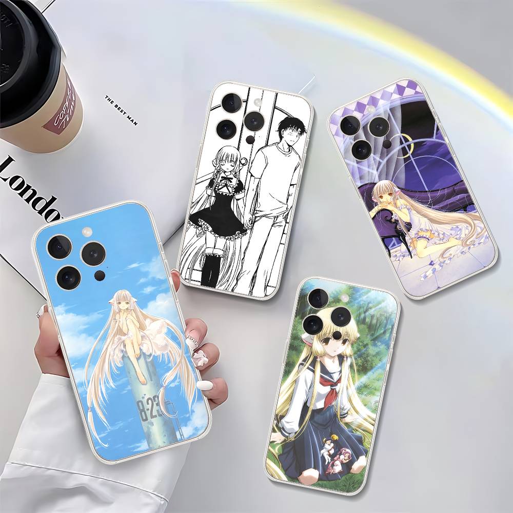 Cute Chobits Phone Case Soft Transparent Case For IPhone 17 16 15 14 13 12 11 Pro Max Mini Plus Cover Case