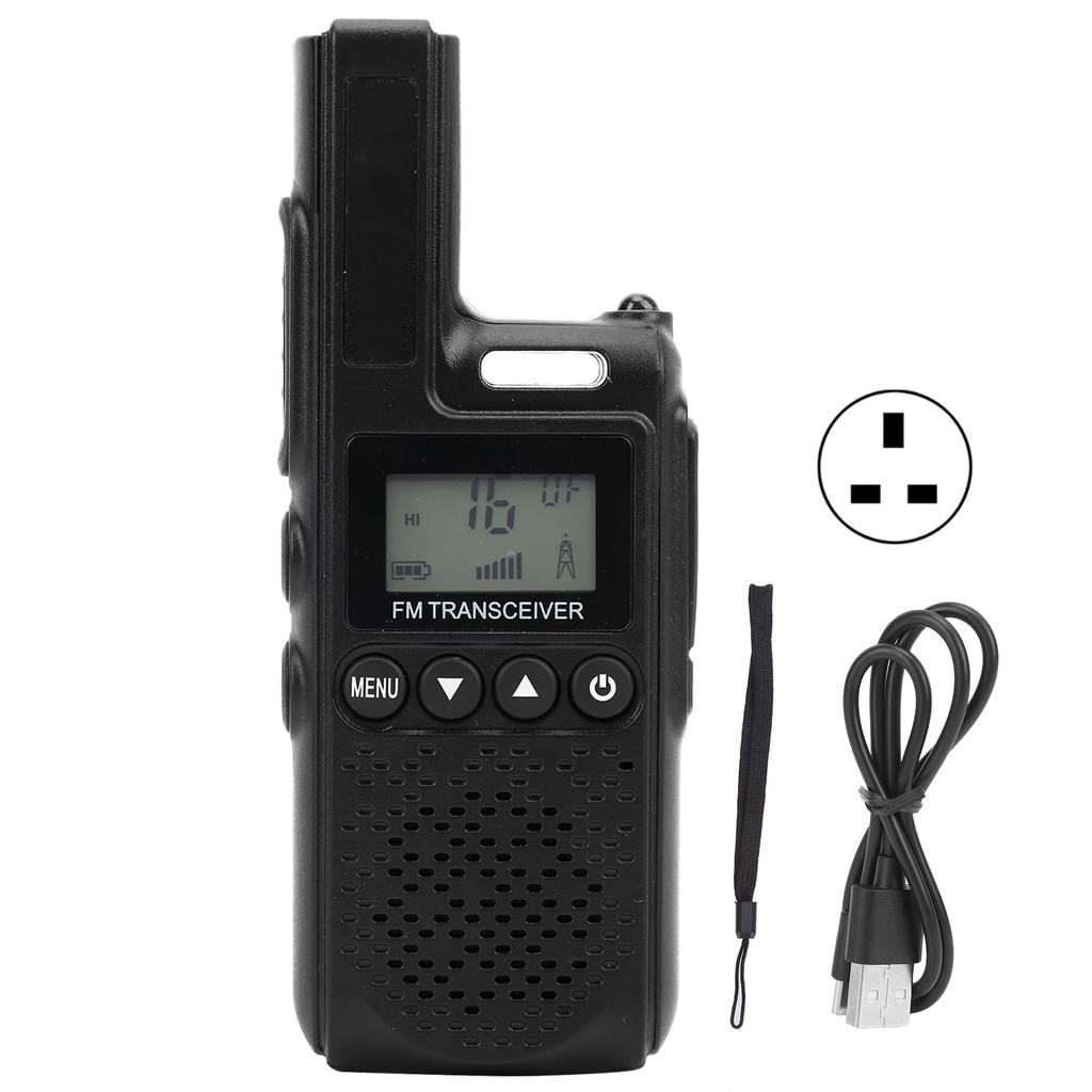 Handheld Mini Walkie Talkie 99-Channel Portable Long Range 2 Way Radio for Hotel  Black