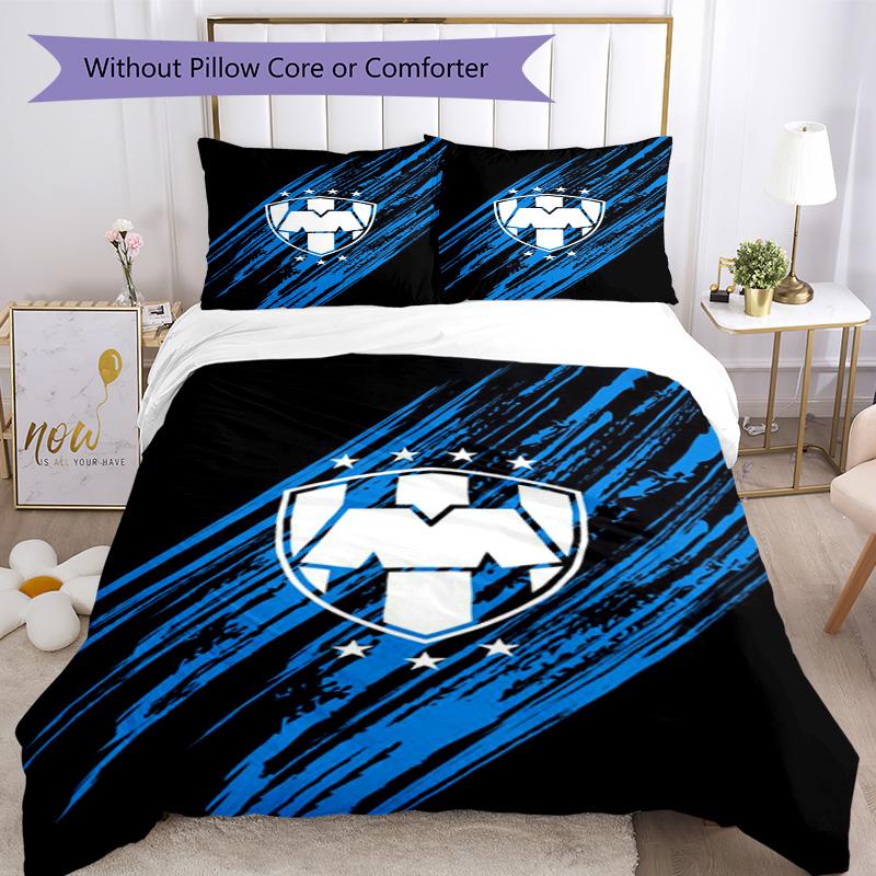 Monter-rey Football Crest Art Printed Pattern Duvet Cover Set – includes 1 duvet cover and 2 matching pillowcases Bedroom decor Christmas gifts