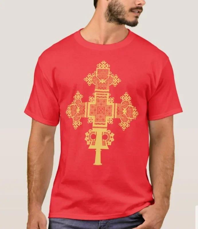 Traditional Ethiopian Orthodox Cross Printed TShirt 100 Cotton ONeck Summer Short Sleeve Casual Mens Tshirt Size S3XL