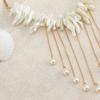 IngeSight.Z Temperament Irregular Scallop Imitation Pearl Tassel Pendant Necklace Women Boho Luxury Clavicle Chain Jewelry 2026