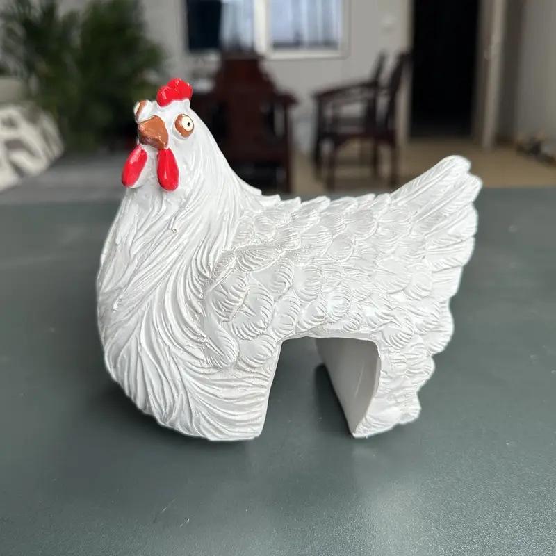 

Chicken Resin Ladder Ornaments for Home and Garden білий