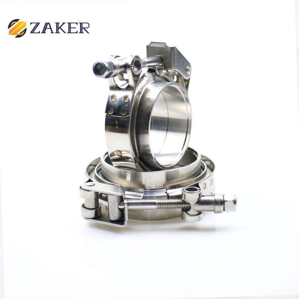 Braçadeira V-Band de Aço Inoxidável 304 com Flange Macho/Fêmea para Tubos de Escape