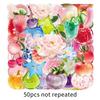 50PCS Clear Fruit Cartoon Stickers - Waterproof PET for DIY Notebook & Journal Decoration