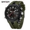 SANDA 6279 Hot Sale Digital Watch for Man Dual Display Large Dial Auto Date Luminous Waterproof Outdoor Sports Digital Men Watch