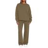 Women's Crewneck Sweatshirt and Jogger Pants Set for Fall Winter Casual Wear