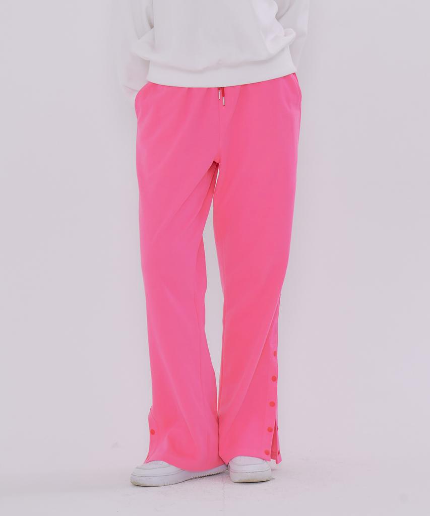 Metapeo Button Detail Elastic Waist Sweatpants Pink