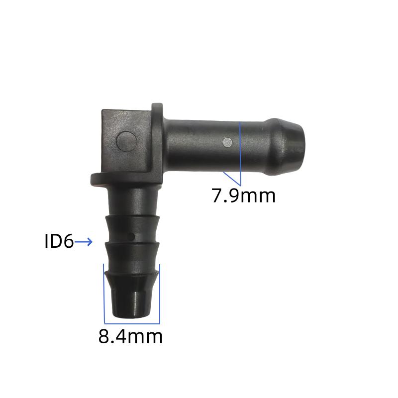 L Type 90 Degree Plastic Connector Auto Fuel Line Quick Connector Adaptor Douplex Fittings L Stype 2pcs