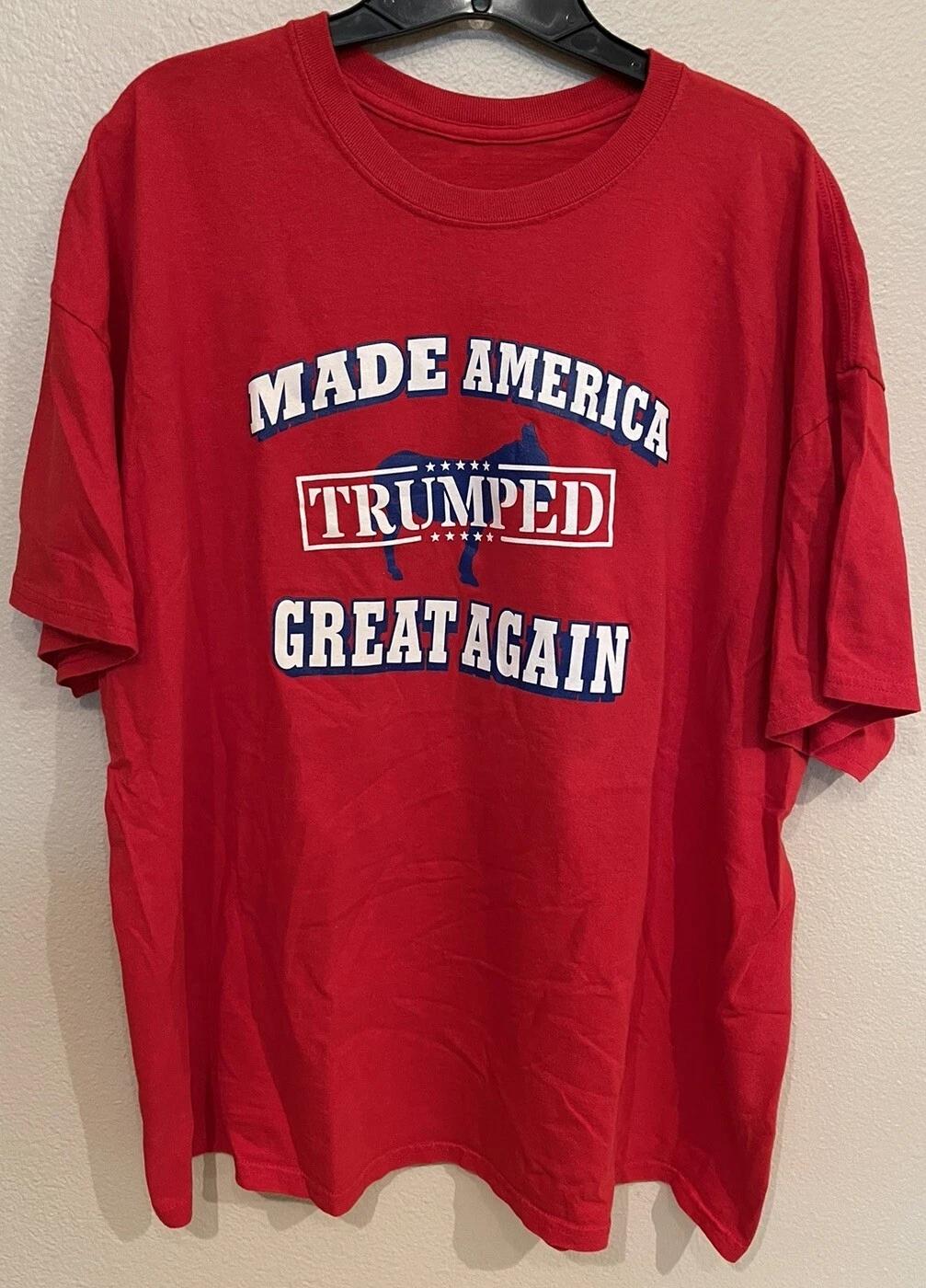 Donald J Trump 45th President Red Made America Great Again Trumped Shirt Sz XL S