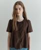 YUPPE Pleated Frill Shirt_Brown