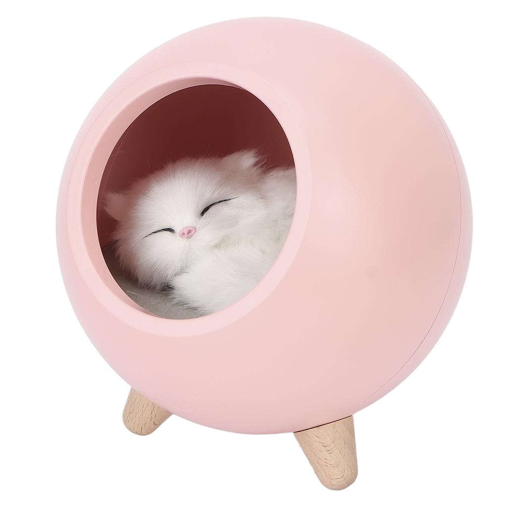 Warm Sleeping Night Lamp LED Bedside Light USB Charging Nursery Night Light with Cat Doll