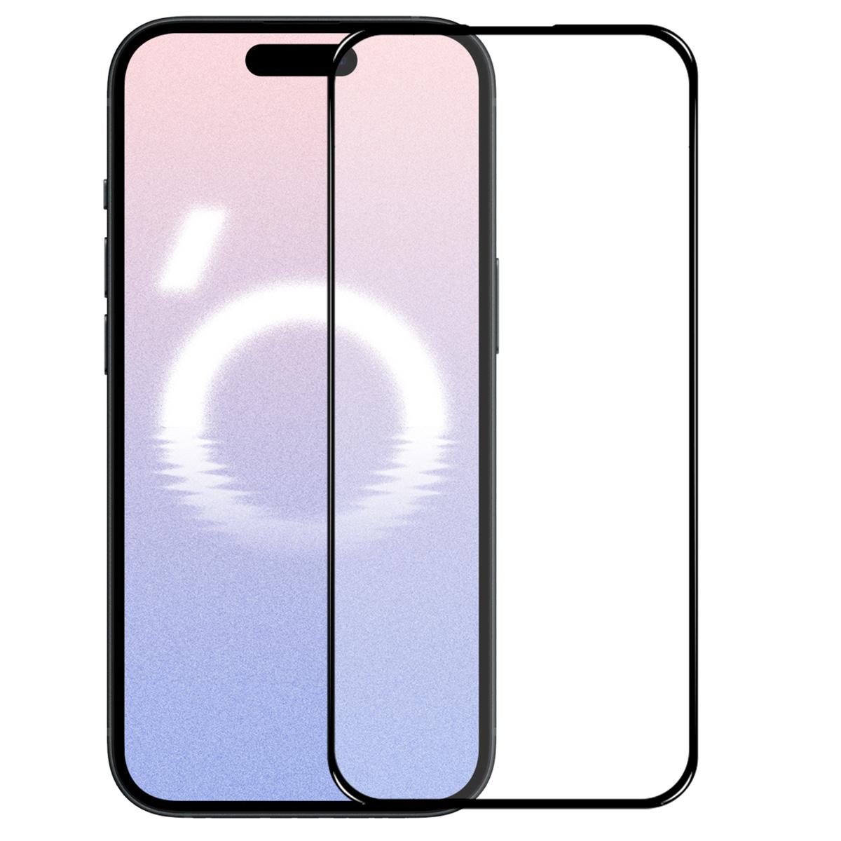 

NORTHJO A+ Для iPhone 16 0.3мм 2.5D Захисне скло на весь екран Шовкографія Чорний край,Чорний Type A