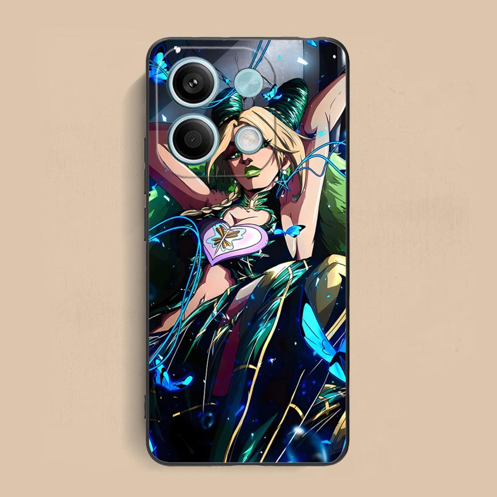 JOJO Jolyne Kujo Phone Case for Xiaomi Redmi Note 14 13 12 11 10 9 S A Pro Plus Lite 5G Black Smartphone Cover Cellphones