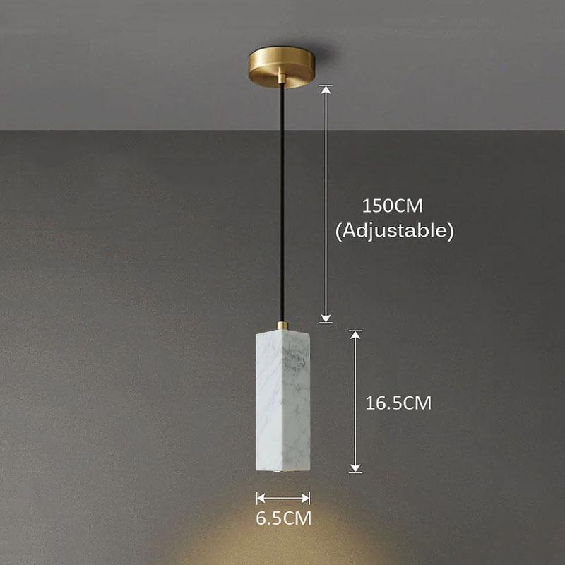 Italian Marble Pendant Light Dinning Room Decor Hanging Bedside Lamp White Green Marble Suspension Illumination