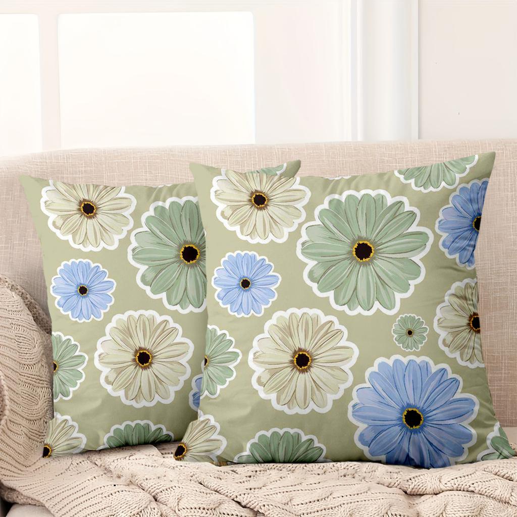 1 pieces -2D flat printing Floral Patterned Throw Pillow Cushions Decorative Polyester pillowcase, sofa decorative cushion cov