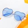 Heart Shaped Sunglasses Metal Women Brand Designer Fashion Rimless Love Clear Ocean Lenses Sun Glasses  Uv400