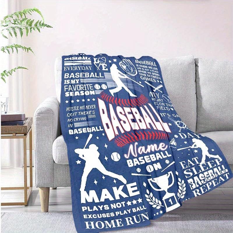 Blue Ball Customize Your Name Blanket Used For Chair Office Sofa Bed Camping Soft And Warm Giving Friends And Relatives Birthday Gifts Graduation