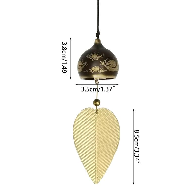 Japanese Luck Leaf Wind Chimes for Outside Brass Wind Bells Indoor Garden Bells Campanula Handmade Garden Decorations