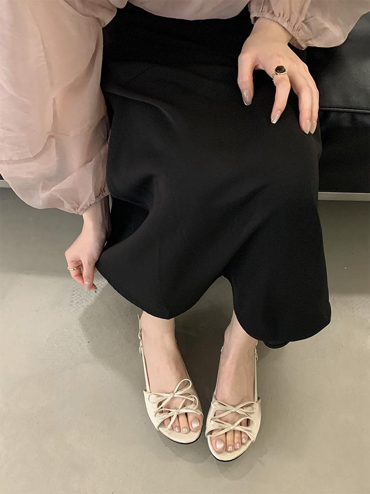 Niche French Flat Bow Sandals: 2025 Summer Fairy Shoes with Round Toe