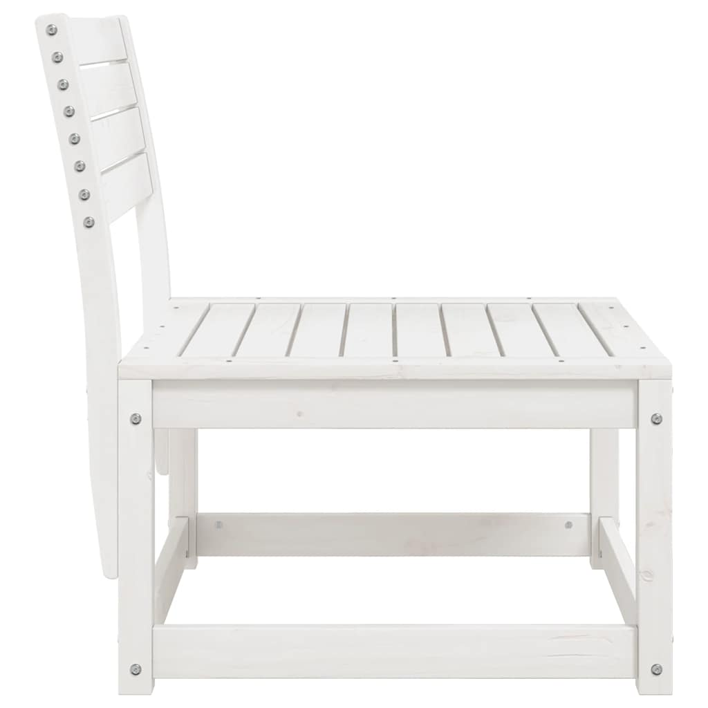 Garden Sofa White Solid Pine Wood