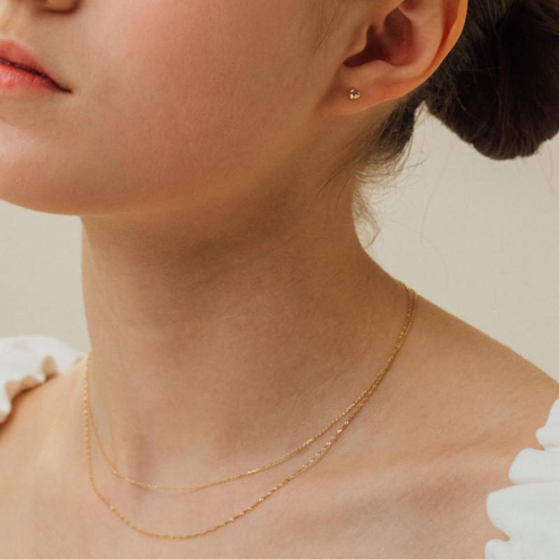 

VINTAGE HOLLYWOOD [14K Gold] Twist Chain Necklace_VH22N4NE502M single type