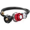 DOZYANT 4 FT 0-30 PSI Adjustable High Pressure Propane Regulator and Hose with Gauge, Fits for Grill Burner Turkey Fryer Cooker Firepit Forge and