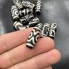 Zehntausend Jade DIY Schmuck: Schwarz-Weiß Patina Dzi Achat Röhrenperlen & Wachsachat Reiskörnerperlen
