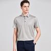 [Acetic acid+mulberry silk] Light luxury business short-sleeved polo shirt for men's summer silky cool T-shirt