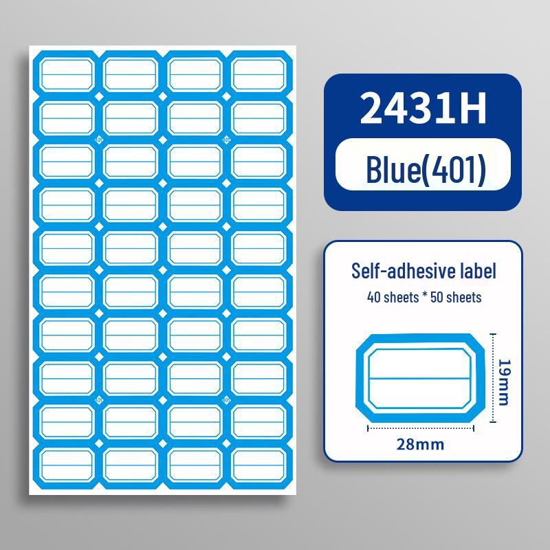 Self-Adhesive Name & Classification Label Stickers - 50 Sheets, Office Blank Handwritten Labels