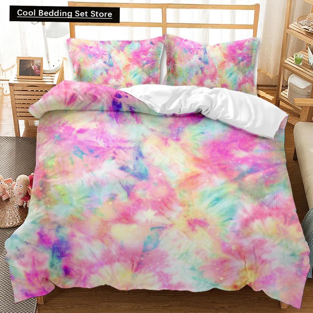 Boho Tie Dye Duvet Cover Set Hippie Bed Sets Blue Purple Colorful Twin Bedding Set Gypsy Queen King Size Polyester Qulit Cover