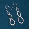 Elegant Water Drop Tassel Earrings, 925 Sterling Silver, Slimming Hollow Design for Women