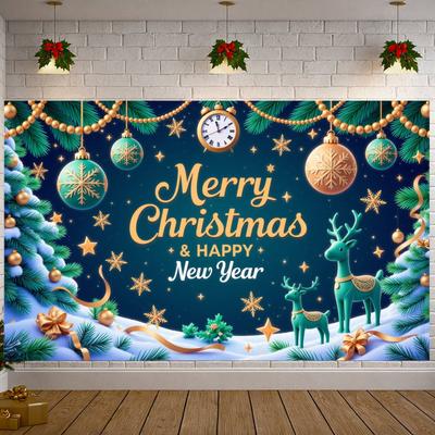 Weihnachtsdeko Banner Feiertags-Weihnachtsparty Banner Frohe Weihnachten Banner Goldene Schrift für Feiertagszusammenkunft Zuhause