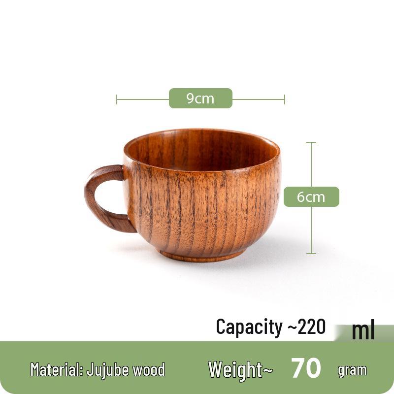 Taza de Cerveza y Taza de Café de Madera Japonesa con Asa - Resistente a Altas Temperaturas, Diseño Creativo