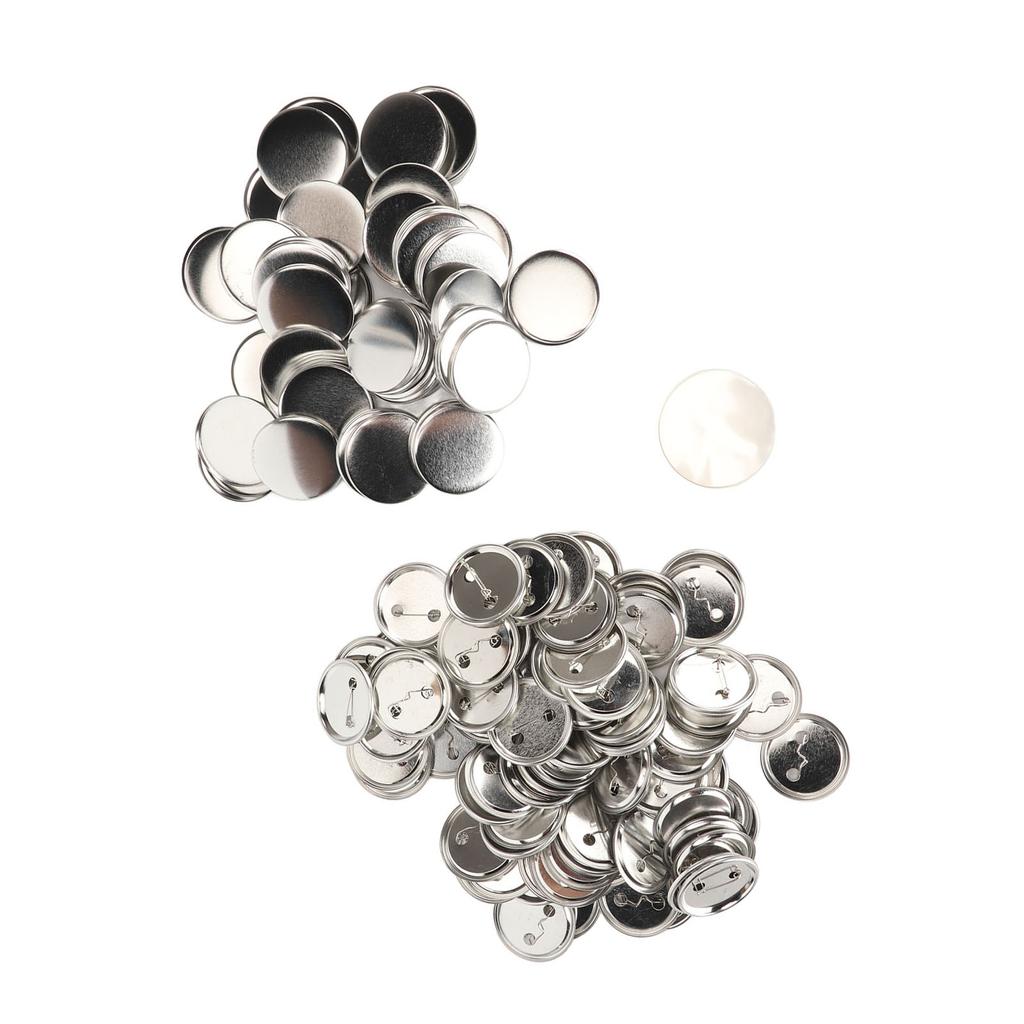 100 Set Pin Back Button Parts Blank Smoothing Metal Durable Clip Button Making Supplies for Badge Cr