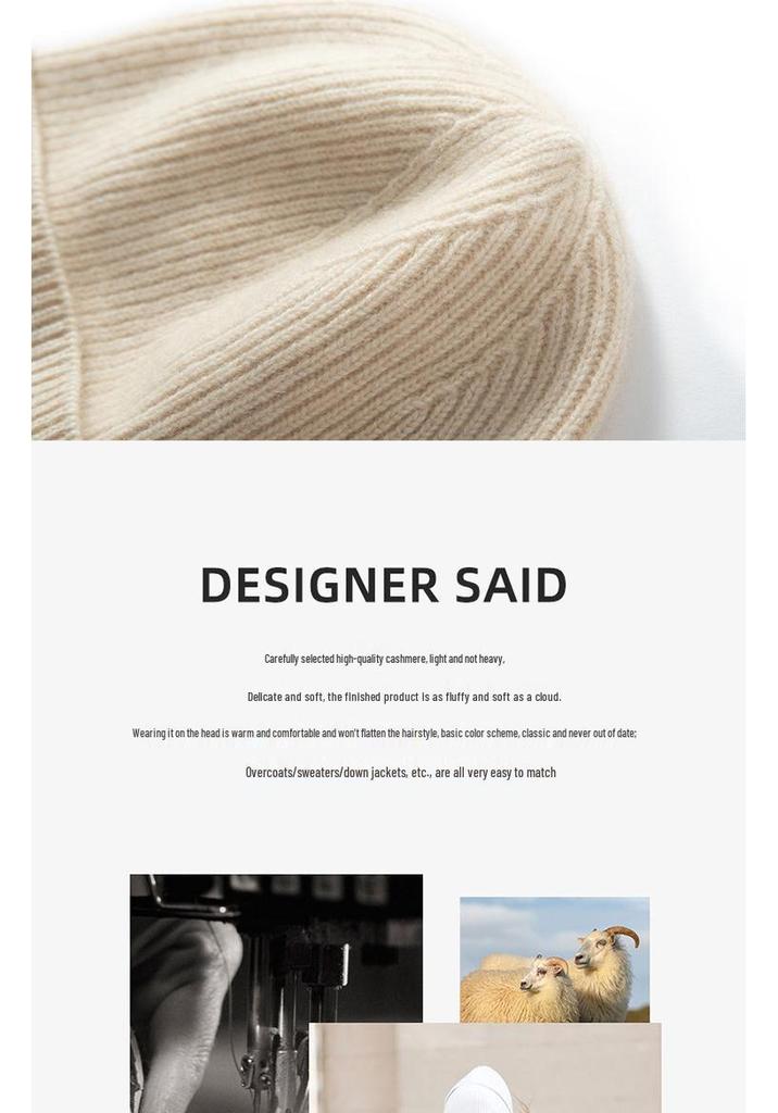 Unisex Winter Cashmere Knit Wide Fit Head Wrap Hat