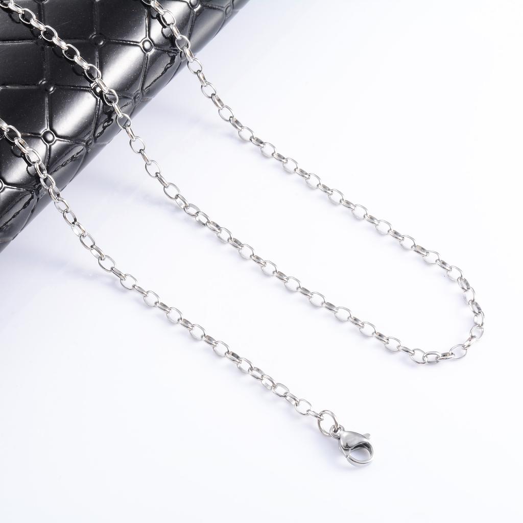 316L Edelstahl Oval O-Gliederkette am Halsband Rolo Halskette für Damen Herren Choker Silber Schmuckherstellung Zubehör
