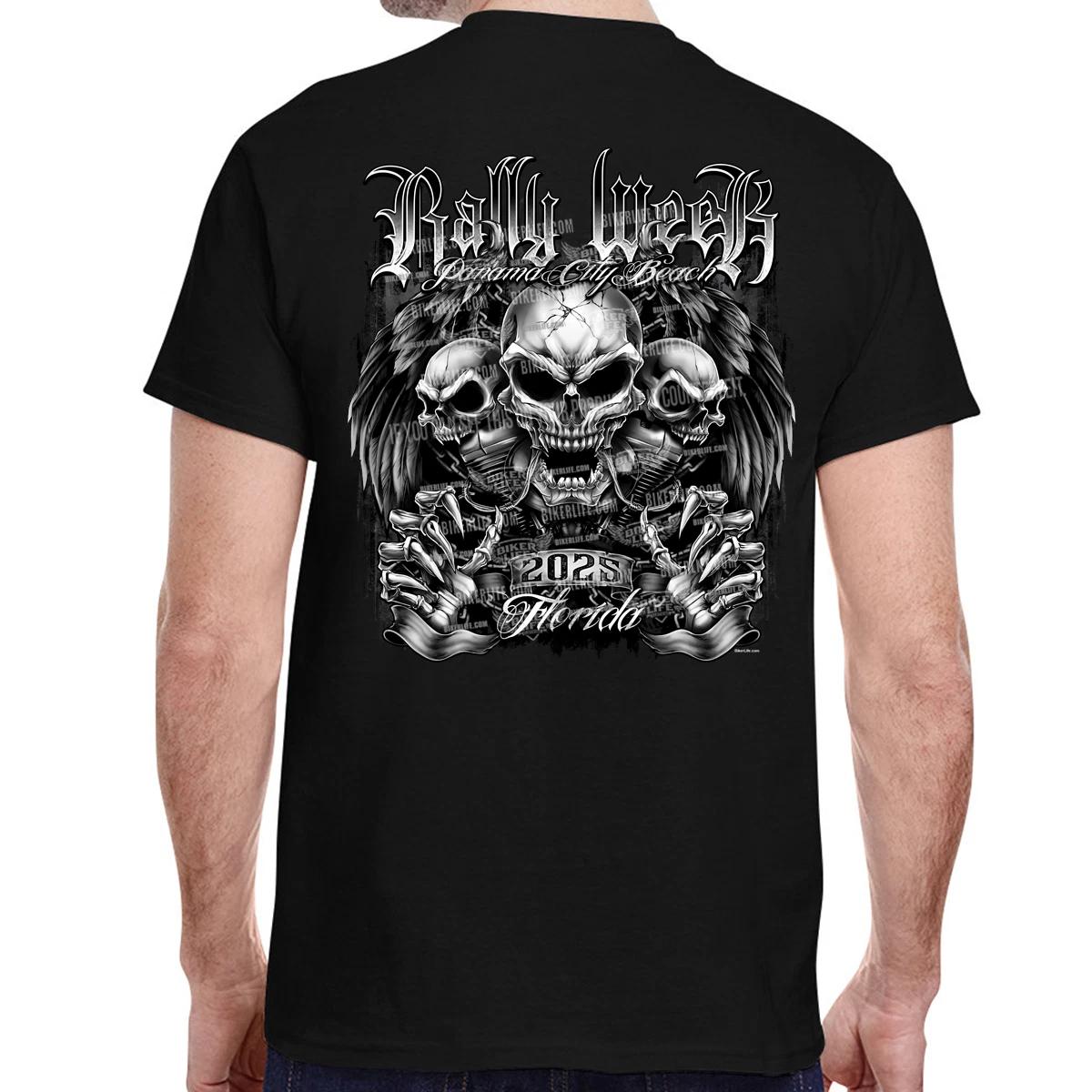 2025 Panama City Beach Rally Week Bones N Chrome T-Shirt No Harley S