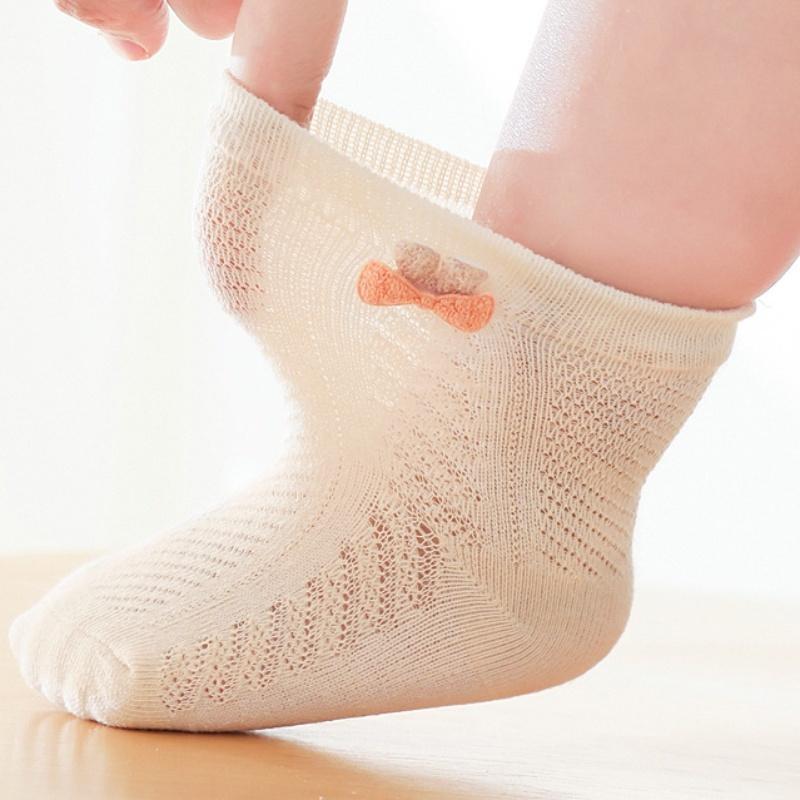 4Pairs/lot Newborn Socks For Girls Boys Summer Thin Mesh Socks For Baby 0-3Y Children's Cotton Cartoon Toddler Infant Sock