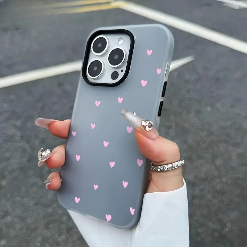 Small Fresh Pink Heart Jelly Color Phone Case For iPhone 17 Air 16 11 12 13 14 15 Pro Max Cases For iPhone 16 15 14 Plus Cover