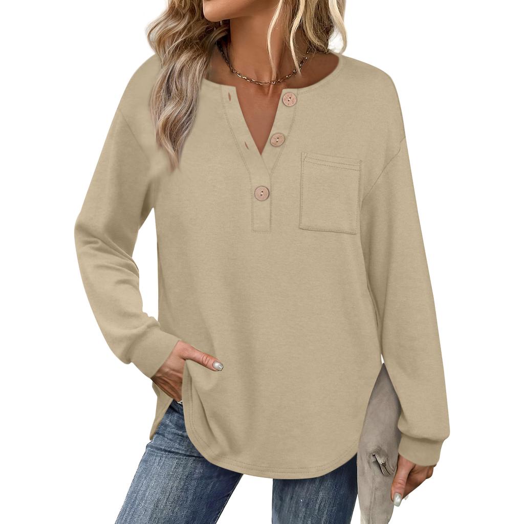 Women's Solid-color Fashionable Long-sleeved Top