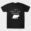 Men Black Print T-shirt I Just Really Like Dinosaurs No-Cut Transfer Paper Print Cotton Tshirt