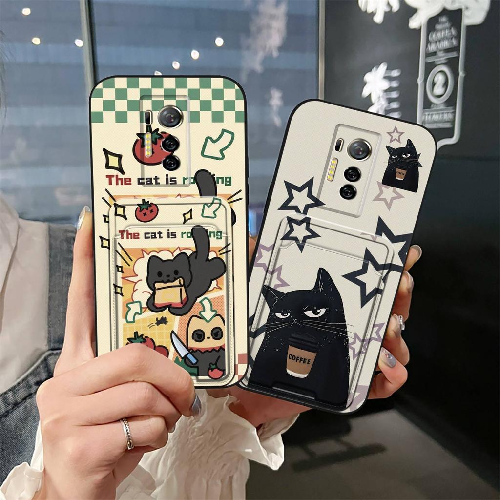Fashion Design Anti-knock Phone Case For Tecno Phantom X/AC8 Graffiti Back Cover Silicone Durable Cartoon Card bag Cover