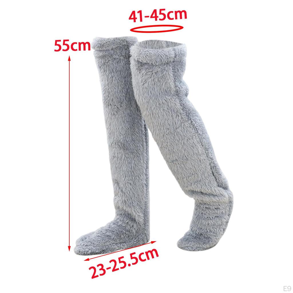Leg Warmers Thigh High Socks Boot Cuffs Costume Long Stocking Slipper Stockings Over Knee Fuzzy